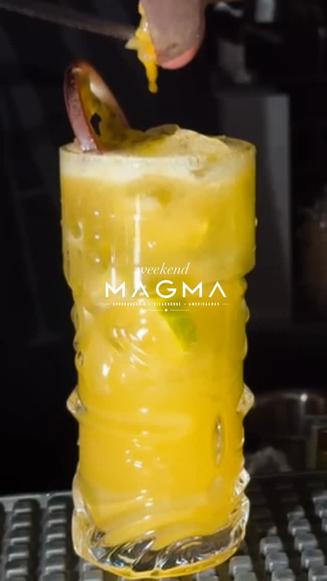 Tropical yellow cocktail at MAGMA bar
